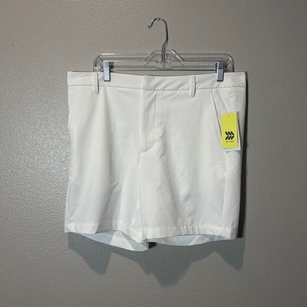 All In Motion Mens 7" Golf Shorts White 36 4-Way Stretch UPF 50+ 5GWWK7